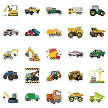1 túi/50 chiếc Trẻ em Hoạt hình Ô tô/xe hơi Viết tháu Hình dán - Nhiều màu - Xem 2