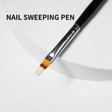1pc Nail Brush Nail Art Gradient Painting Brush With Rhinestone Handle For Nail Design UV Gel Nail Brushes Manicure Pedicure Design Tools - Black - View 5