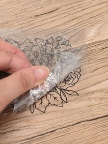 1 pieza Ramo de flores patrón Sello , DIY dibujo ayuda Herramienta Modelo - transparente - Ver 3