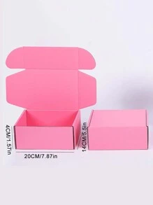 10pcs Pink Cardboard Shipping Box, Corrugated Cardboard Storage Box For Shipping, Mailing, Gift Packaging - Pink - View 5