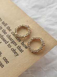 BALMORA 一對925純銀簡約閃亮金耳環，女生豪華時尚耳環，派對珠寶禮物