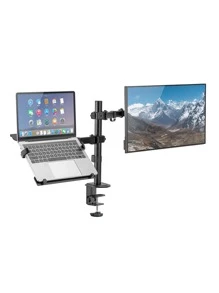 Redlemon Adjustable Monitor And Laptop Stand For Desktop, Articulating Monitor Arm With Laptop Base, Base For Computer And Screen, Ideal For Office, Gamer Desk And Office - Black - View 1
