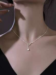 1 件七星吊墜女式項鍊,簡約優雅純銀鍊 - 銀色 - 查看 7