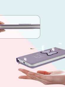 手機殼手帶手機殼手機殼保護膜防摔防髒獨家設計蝴蝶結時尚手機殼相容 iPhoneXS XR 11 - 紫色 - 查看 3