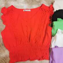 Women Tops - 紅色 - 查看 1