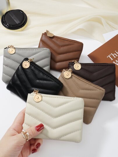 绗缝钱包 人字形图案 女士 PU 钱包 轻便图案 现金 身份证 信用卡 便携口袋 小口袋钱包 短钱包 流行时尚 现代商务 周年纪念 圣诞节 情人节 生日礼物 情侣礼物 女孩礼物 女士礼物 女包 学校用品 宿舍及返校礼物 女士钱包 迷你钱包 钱包 零钱包