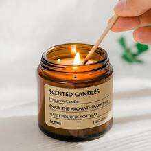 香薰玻璃杯子蠟燭帶香氛油,無菸,持久和浪漫香味適用於家庭,臥室,辦公室