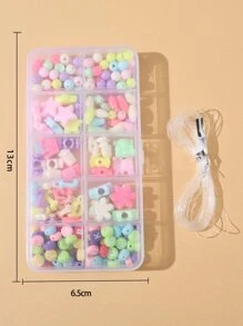 10-grid Acrylic Beads Diy Set For Making Bracelets, Necklaces And Toys - Multicolor - View 5