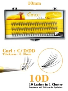 KIMCCI 60 Clusters 10d/Cluster 10mm 0.10 Thickness C/D/Dd Curl Grafting False Eyelasheslash Clusters,Eyelash Clusters,Individual Eyelashes,Lashes,Fake Lashes - 10mm - View 1