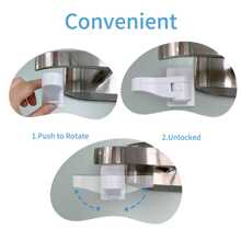1set/4pcs Baby Door Handle Locks For Inward & Outward Swinging Door, Sliding Window Locks - White - View 4