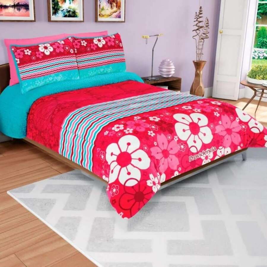 Soft Shearling Reverse Coverlet - Pink - View 1