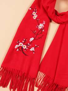 ผ้าพันคอผู้หญิง พืช เผ่า - สีแดง - ดู 3