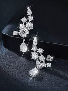 jealous young 1 Đôi bông tai mặt dây chuyền hình cánh thiên thần đính đá Zirconia, phù hợp cho phụ nữ và bé gái, quà tặng sang trọng cho tiệc tùng và đám cưới. - Trong sáng - Xem 5