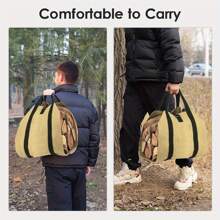 1個戶外木柴收納袋,便攜式大容量露營日誌攜帶袋