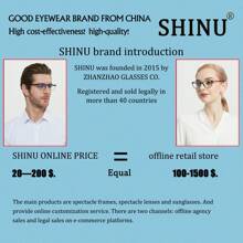 SHINU 品牌女士无框眼镜纯钛框架滤光眼镜女士无屈光度 T1023 C3 紫色