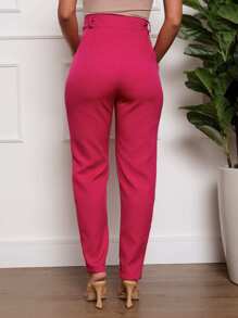 Women Pants - 玫紅色 - 查看 2