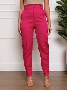 Women Pants - 玫紅色 - 查看 4