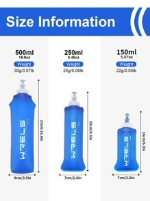 2pcs Portable Silicone Mouth Soft Water Bottle In Different Sizes For Camping, Cycling, Running - Navy Blue - View 4