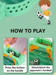 NEUSNEY 1pc Mini Tabletop Foosball Game For 2 Players, Interactive Desktop Soccer Table Toy For Kids, Random Accessories Included, Gift For Boys And Girls - Green - View 5