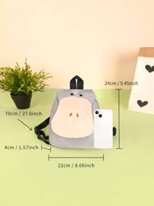 Metoo Tiramitu 1 件可愛動物形狀男孩防水磁力閉合背包 - 灰色 - 查看 6