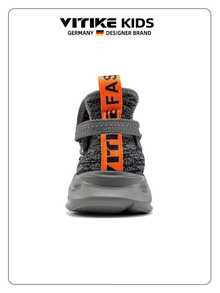 Boys Running Shoes Kids Sports Shoes Girls Athletic Tennis Shoe Breathable Lightweight Slip On Sports Knit Sports Shoes - Xám - Xem 9