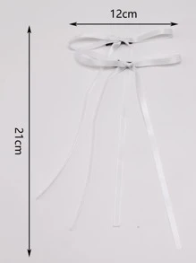 2 件/套女士纯色面料蝴蝶结发夹，优雅丝带鳄鱼发夹适合日常佩戴可爱