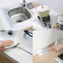 1 Roll Aluminum Foil Tape, Caulk Strip, Self Adhesive Waterproof And Mildewproof Repair Duct Tape, For Bathtub, Bathroom Shower, Toilet Kitchen, Basin Edge, Wall Sealing, Stickers, Wall Decal, Vinyl Decal For Home Decorations, Spring Decoration Items Refresh Your Home, Rama Decoration Stickers - Silver - View 12