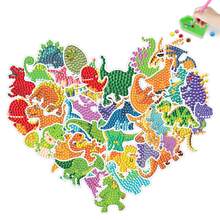 42 مجموعة ملصقات الرسم بالألماس 5d للأطفال - ديناصورات كرتونية في موضوع الإدراك - فنون وحرف يدوية للأطفال من سن 8-12 لكي يكونوا مبدعين باستخدام الماس لاصق Diy لتكون هدايا عيد الميلاد أو الأعياد للأطفال - 18سم * 13سم