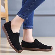 Zapatos Para Mujeres De Talla Grande Con Diseño De Baba De Caracol, Zapatos Planos De Moda Y Versátiles Para Uso Casual - Negro - Ver 3