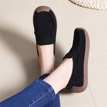 Zapatos Para Mujeres De Talla Grande Con Diseño De Baba De Caracol, Zapatos Planos De Moda Y Versátiles Para Uso Casual - Negro - Ver 2