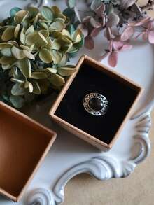 1pc Vintage Style Natural Pyrite 925 Sterling Silver Ring For Women, Daily Wear - Adjustable finger ring - View 8