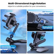 TOPK Phone Mount for Car Dashboard , 360 Degree Adjustable Cell Car Phone holder with Anti-slip Silicone Clip [Multi-Angles&Stable] for All Smartphone - Black - View 5