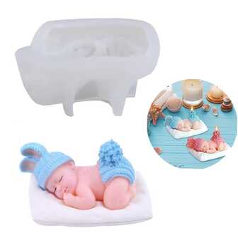 1個3d睡眠嬰兒矽膠肥皂模具