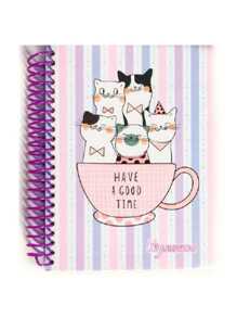 Libretas profesional de CUADRO CHICO 100 hojas decoradas pasta dura IdeasHJ - Rosa coral - Ver 2