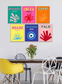 6 Chiếc Trừu Tượng Canvas Nghệ Thuật Treo Tường Poster Hiện Đại Đường San Hô In Hình Cho Phòng Khách Phòng Ngủ Văn Phòng 3 Kích Cỡ Không Gọng - Nhiều màu - Xem 4