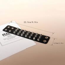 2Pcs/Set Punk Three Row Cuspidal Spikes Rivet Stud Bracelets Wide Cuff PU Leather Punk Gothic Rock Unisex Bracelet Men Jewelry Leather Bracelet Bangle