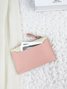 时尚双色卡夹超薄轻便便携式现金钱包身份证信用卡零钱袋适用于生日礼物周年纪念圣诞节情人节情侣女士女孩女士青少年大学生学校学生包学校用品适用于学校宿舍和返校