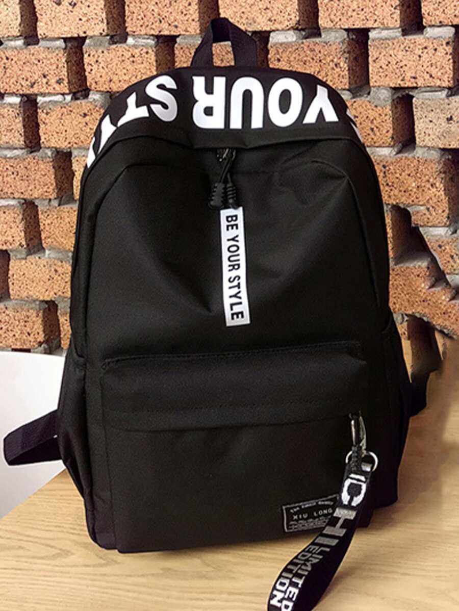 Large Capacity Backpack: Durable,Lightweight And Waterproof - Perfect For Commuting And Traveling! Large Capacity Backpack: Perfect For Commuting And Traveling! Casual Backpack,School Backpack,Men's And Women's Backpack,Student Business Minimalist Backpack,Black Backpack,Casual Backpack,Notebook Backpack,Holiday Essentials,College Fall Essentials,Adjustable Suspenders,Stylish Letter Graphics Style,Minimalist Backpack,School Backpack,Large Capacity,Laptop Compartment,Portable,Foldable,For Teen Girls Women College Students,College,Elementary School,Middle School,High School,Work,Business,Commute,Outdoors,Travel,Outings