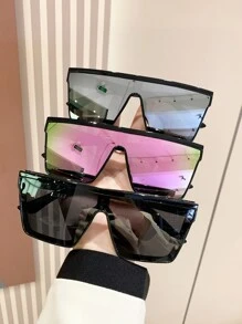 3pcs Unisex Square One-Piece Plastic Fashion Sunglasses