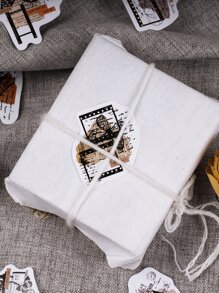 46sheets/box Vintage Butterfly Calligraphy Style Stickers, For Students' Decoration And Scrapbook - Multicolor - View 3