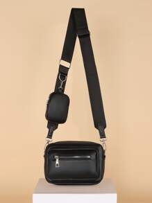 Nuevo Bolso De Mujer, Bolso De Hombro Simple E Informal De Dos Piezas, Bolso Cruzado De Moda, Bolso De Hombro Oblicuo Para Mujer Con Sensación Suave De Pu Retro De