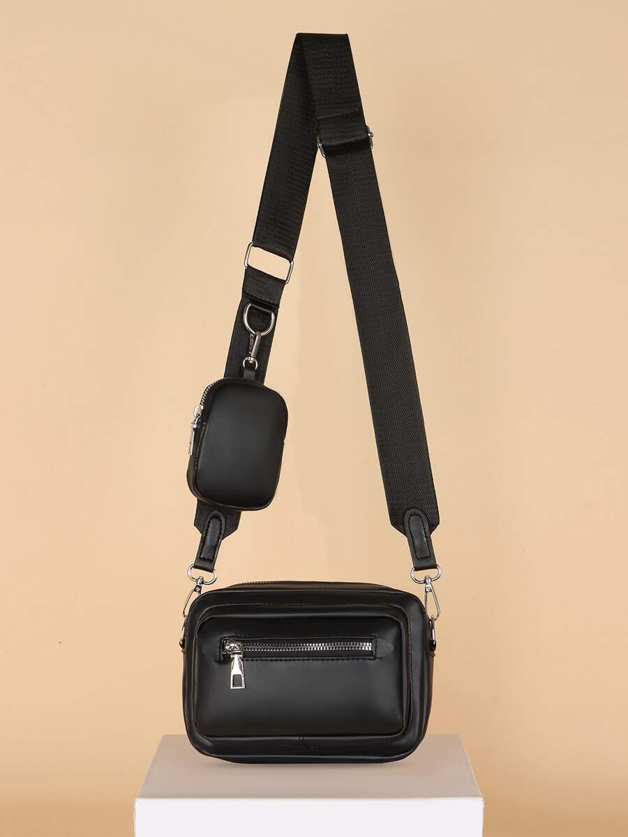 Nuevo Bolso De Mujer, Bolso De Hombro Simple E Informal De Dos Piezas, Bolso Cruzado De Moda, Bolso De Hombro Oblicuo Para Mujer Con Sensación Suave De Pu Retro De