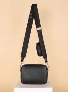 Nuevo Bolso De Mujer, Bolso De Hombro Simple E Informal De Dos Piezas, Bolso Cruzado De Moda, Bolso De Hombro Oblicuo Para Mujer Con Sensación Suave De Pu Retro De