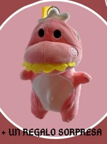 Mochila de dinosaurio ideal para regalo para Niño o Niña, Mini Peluche , Excelente opción para regreso a clases - Rosa vieja - Ver 1