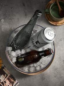 Plastic Ice Bucket For , Cola, Champagne, Red Wine, Portable Clear Basket For Fruit Storage - Clear - View 1