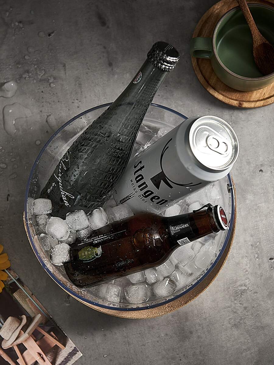 Plastic Ice Bucket For , Cola, Champagne, Red Wine, Portable Clear Basket For Fruit Storage - Clear - View 1