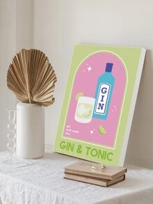 1入綠色帆布牆藝術海報,現代風格印刷品,適用於卧室客廳裝飾美學,配有相框,可直接掛起 - 彩色 - 查看 3