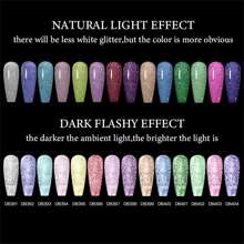 6Ml Y2K Reflective Glitter Gel Nail Polish Champagne Sparkling Sequins Semi Permanent Varnishes Soak Off Uv Led Nail Art Decoration Sequin Manicure Gift For Women Nails - 香檳色 - 查看 3