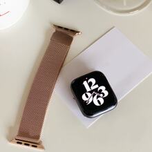 1入組與豪華精鋼金屬手環相容的Apple Watch 38mm 40mm 41mm 42mm 44mm 45mm 49mm系列Ultra SE 9 8 7 6 5 4 3 2 1女裝男裝手環，可磁吸扣與Apple Watch手環兼容 - 玫瑰金 - 查看 2