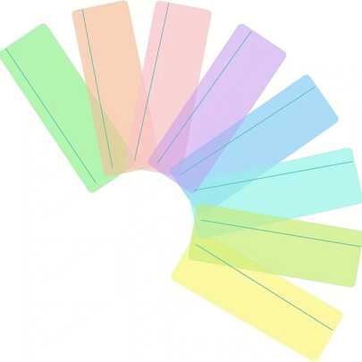 8pcs/Bookset Reading Tracking Ruler With Transparent Guide Bookmark & Colorful Overlay Back To School